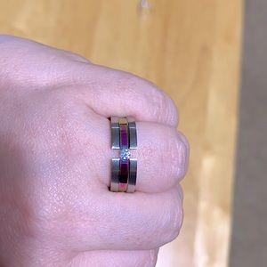 Rainbow Stainless Steel 8 Ring with CZ Pride